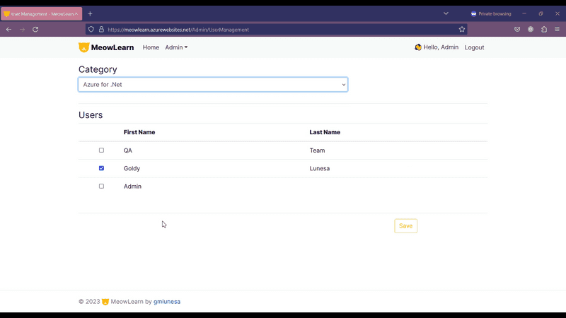MeowLearn Admin Functionalities: Manage Users
